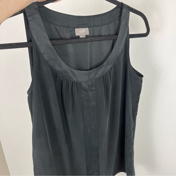 J.Jill Blouse 100% Silk Soft Sleeveless Lightweight Luxury Charcoal Black Small - Picture 4 of 7
